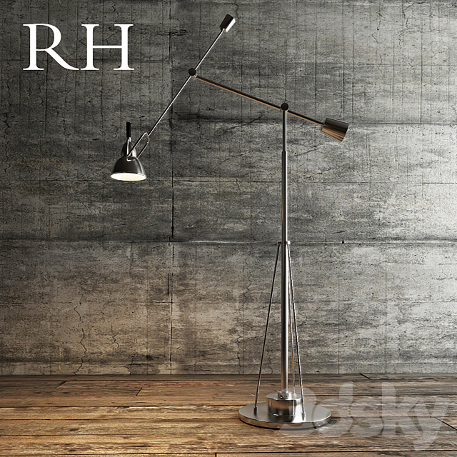 Floor_lamp_RH_Metal_Silver 3DSMax File - thumbnail 1