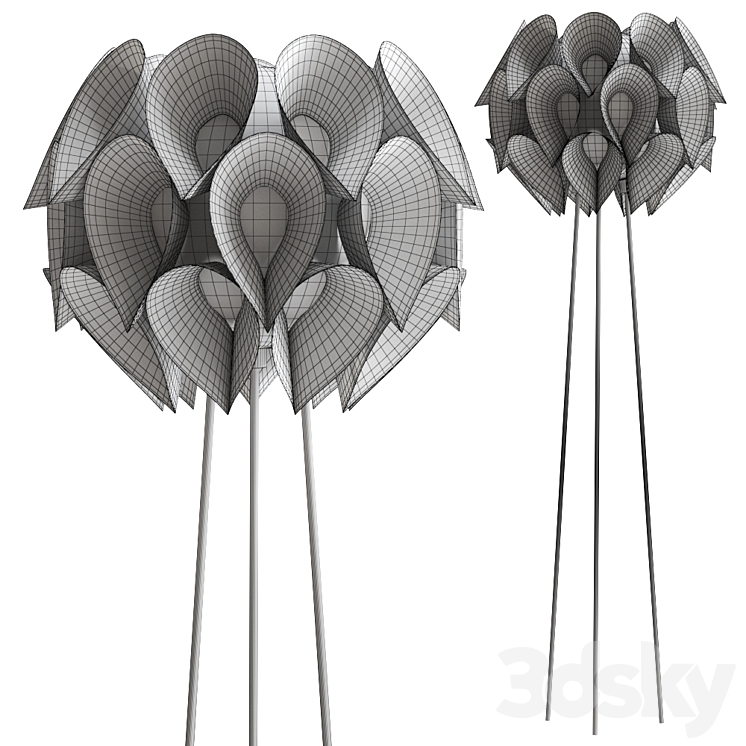 Flora Pewter by Slamp Floor Lamp 3DS Max Model - thumbnail 2