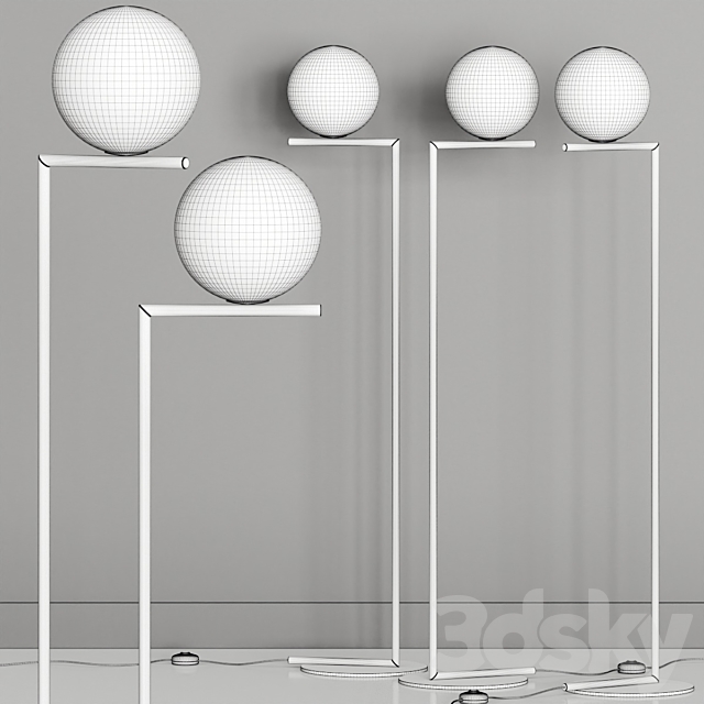 Flos Ic Lights F1 Floor Lamp 3DSMax File - thumbnail 3