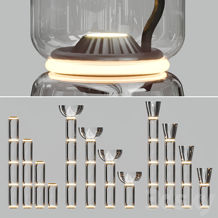 Flos Noctambule Suspension floor 3DS Max Model - thumbnail 2