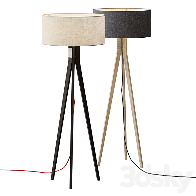 Folk Tripod Floor Lamp 3DSMax File - thumbnail 1