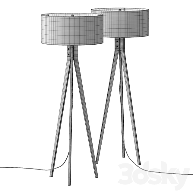 Folk Tripod Floor Lamp 3DSMax File - thumbnail 3