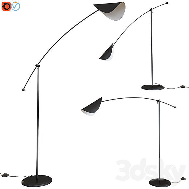 Funambule Adjustable Reading Arc Floor Lamp 3DSMax File - thumbnail 1