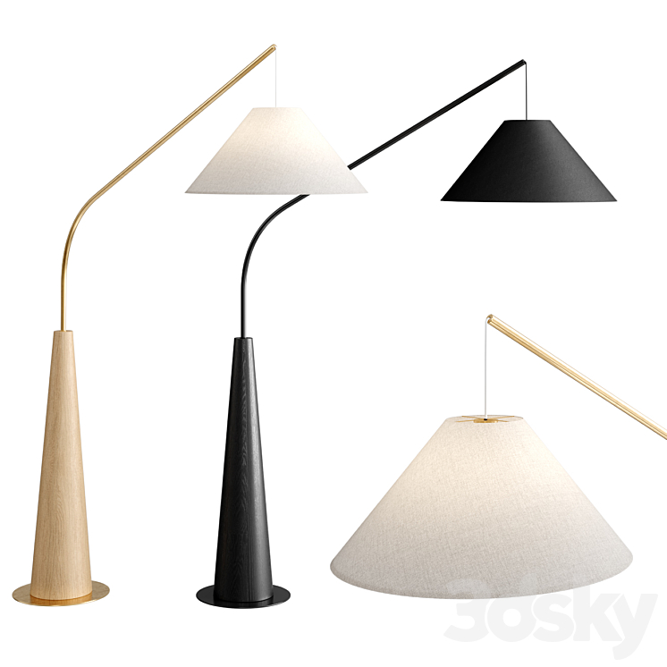 Gibson Hanging Arc Floor Lamp 3DS Max Model - thumbnail 3