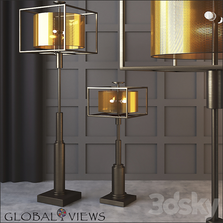 Global Views Double Shade Lamp and Floor Lamp 3DS Max - thumbnail 1