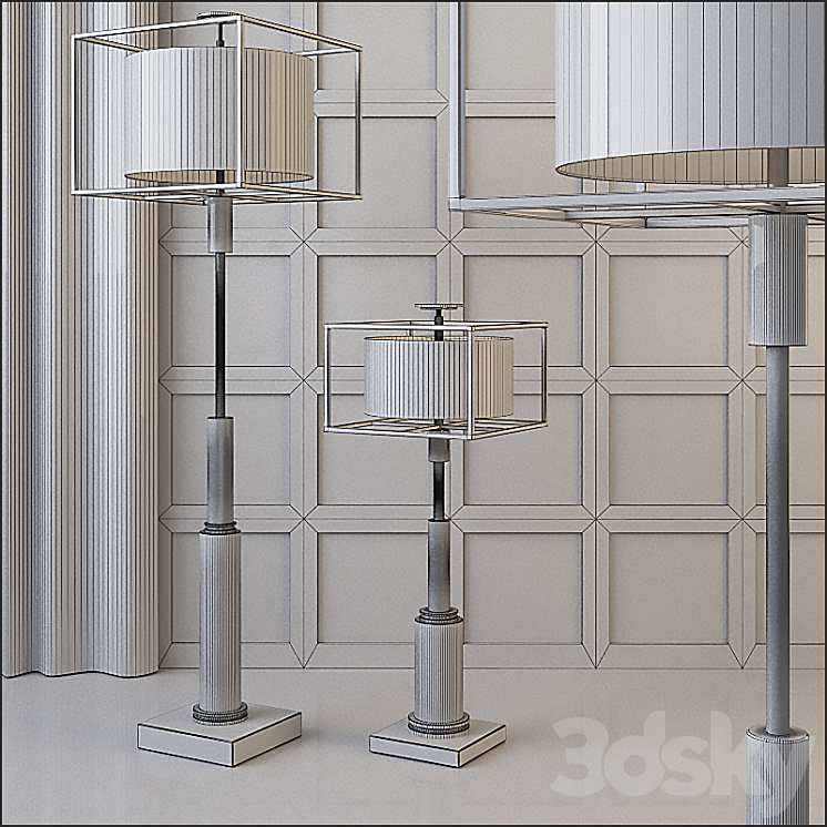 Global Views Double Shade Lamp and Floor Lamp 3DS Max - thumbnail 2