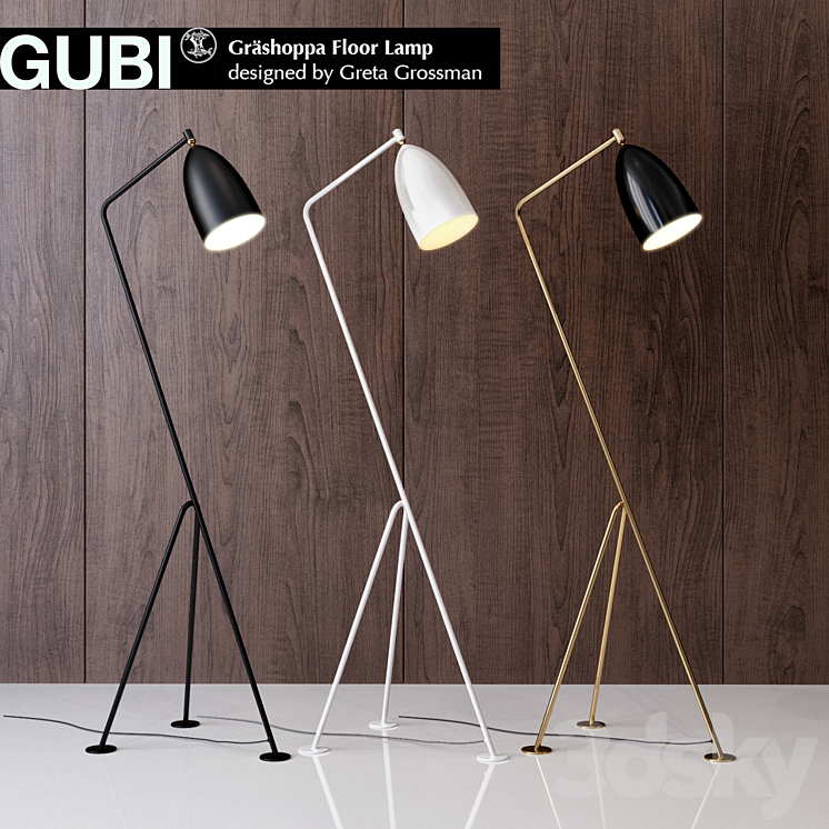 Grossman Gräshoppa floor lamp Gubi Design 3DS Max - thumbnail 1