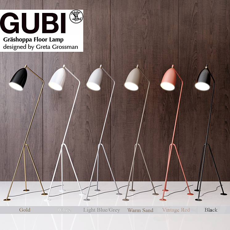 Grossman Gräshoppa floor lamp Gubi Design 3DS Max - thumbnail 2