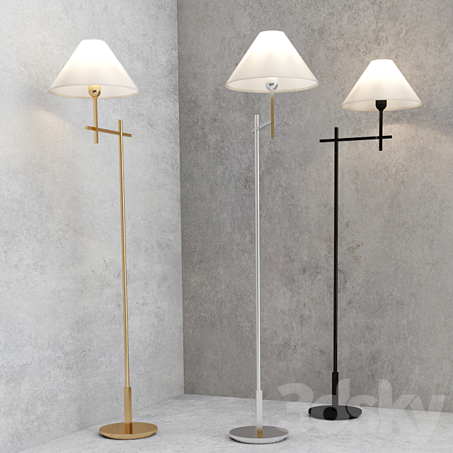 Hackney Bridge Arm Floor Lamp 3DS Max Model - thumbnail 2