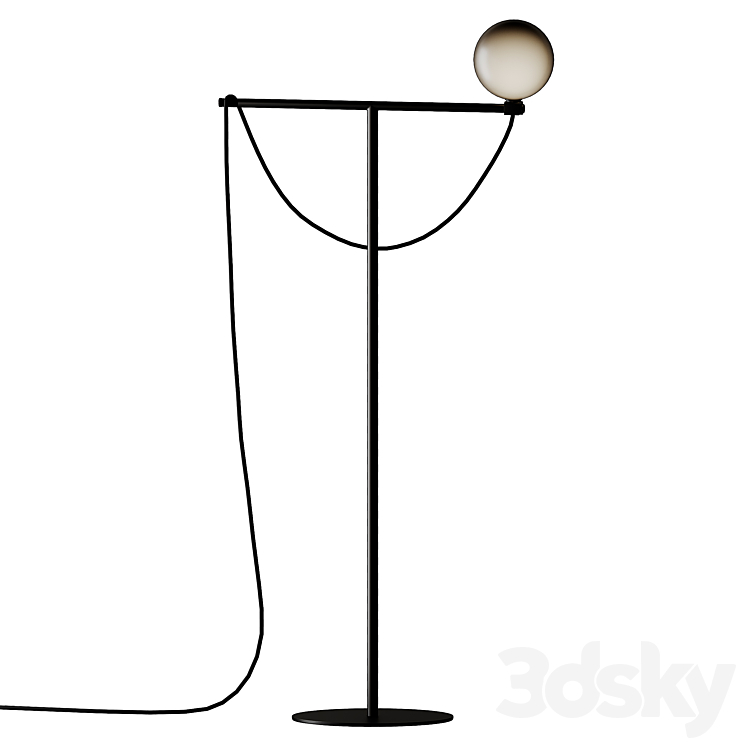 Handvärk Globe Floor Lamp Black 3DS Max - thumbnail 2