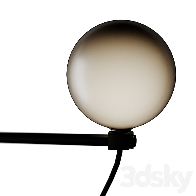 Handvärk Globe Floor Lamp Black 3DS Max Model - thumbnail 5