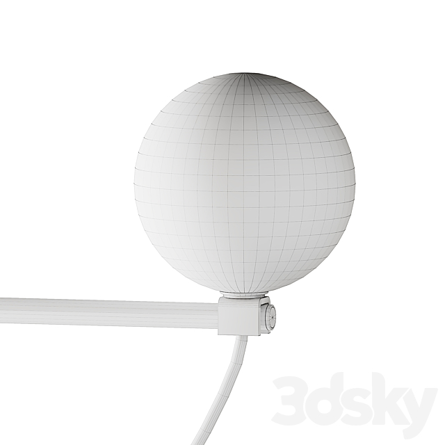 Handvärk Globe Floor Lamp Black 3DS Max Model - thumbnail 6