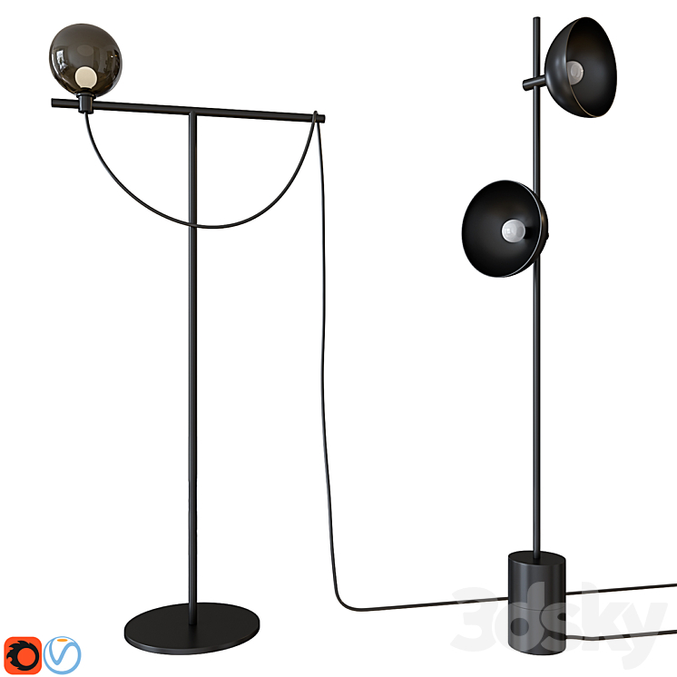 HANDVÄRK Studio Floor Lamp GLOBE FLOOR LAMP 3DS Max - thumbnail 1