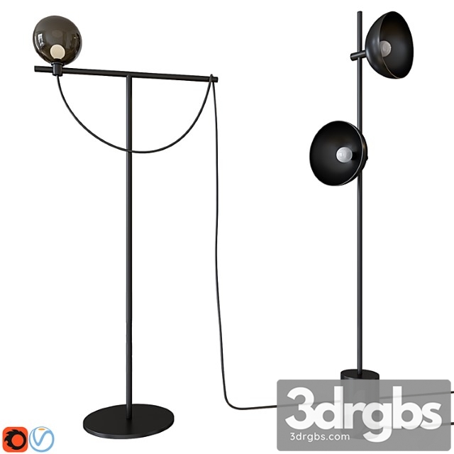 Handvärk studio floor lamp globe floor lamp 3dsmax Download - thumbnail 1