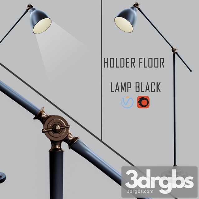 Holder Floor Lamp Black 3dsmax Download - thumbnail 1