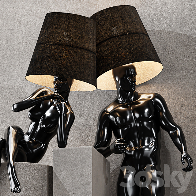 Hommer human lampshade Floor lamp Collection Pose05 3DSMax File - thumbnail 3