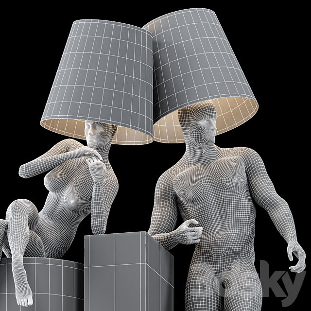 Hommer human lampshade Floor lamp Collection Pose05 3DSMax File - thumbnail 6