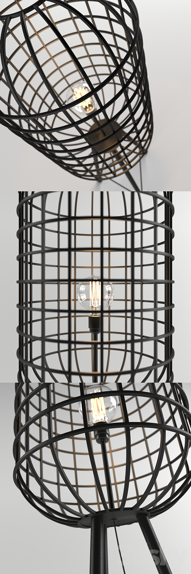 Hurricane Floorlamp Metal Black 3ds Max - thumbnail 3