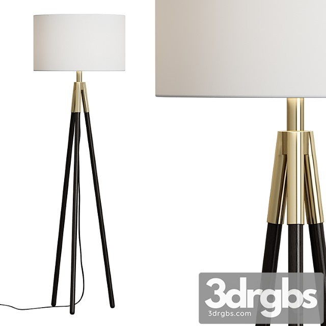 Hyde brass and bronze metal tripod floor lamp 3dsmax Download - thumbnail 1