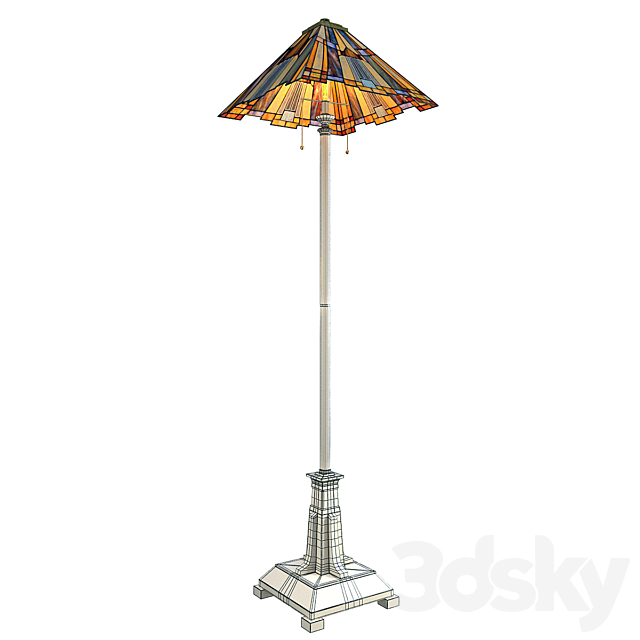 INGLENOOK Floor Lamp. model of a floor lamp from QUOIZEL. USA. 3DSMax File - thumbnail 2