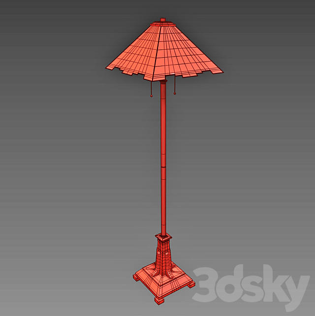 INGLENOOK Floor Lamp. model of a floor lamp from QUOIZEL. USA. 3DSMax File - thumbnail 3