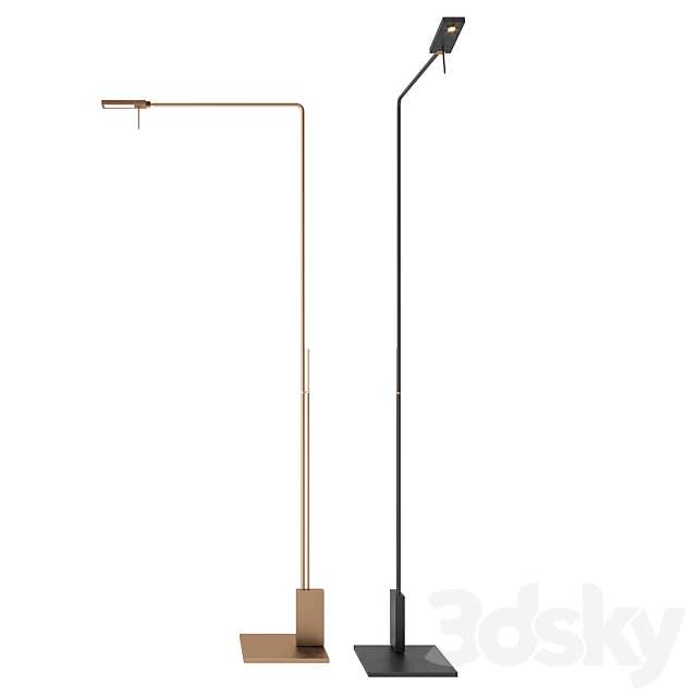 Italian Floor Lamp Viabizzuno Roy Lettura Diffusa and Spot 3DS Max Model - thumbnail 2