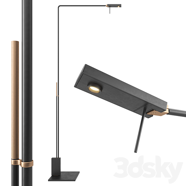 Italian Floor Lamp Viabizzuno Roy Lettura Diffusa and Spot 3DS Max Model - thumbnail 3