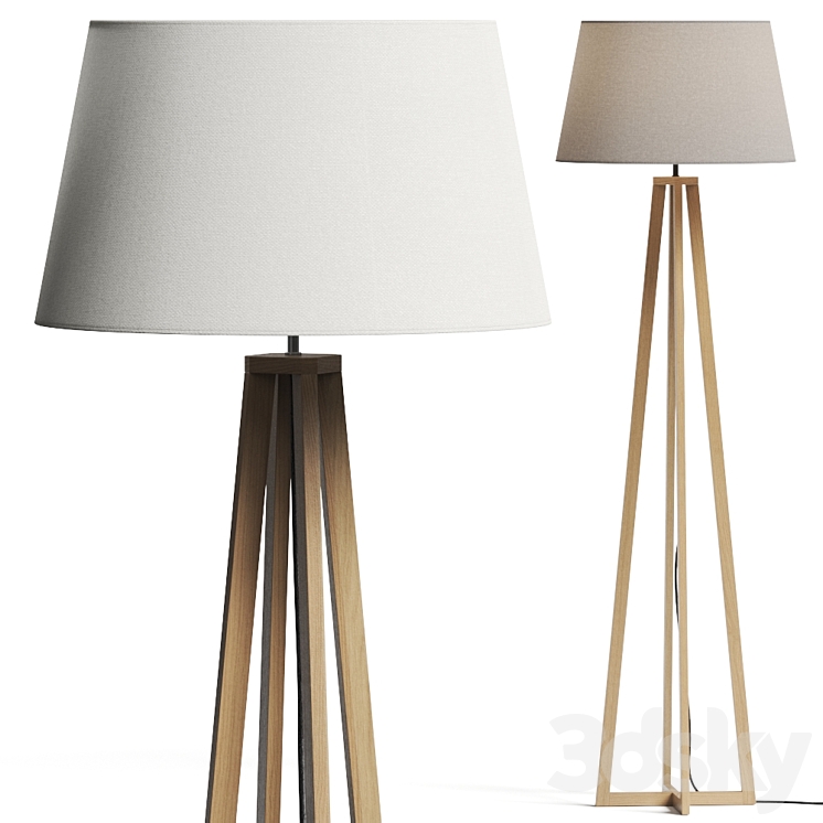 La Redoute Natural Wood Floor Lamp 3DS Max - thumbnail 1