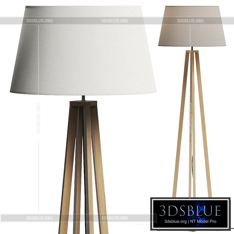 La Redoute Natural Wood Floor Lamp 3DS Max - thumbnail 3