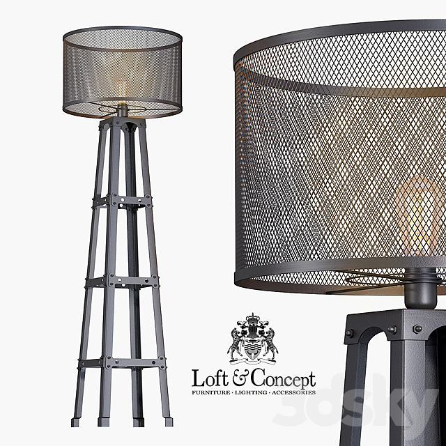 Lamp Radial Cage Floor Lamp 3DSMax File - thumbnail 1