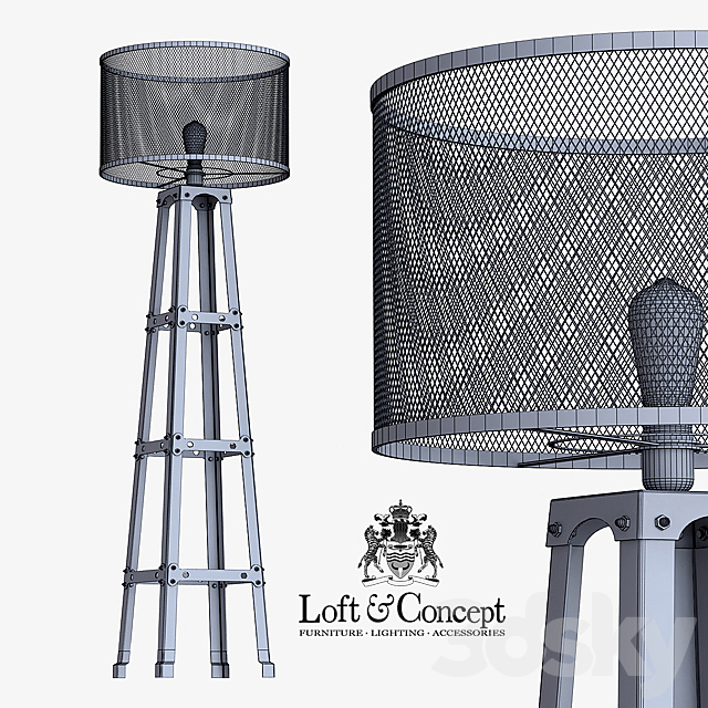 Lamp Radial Cage Floor Lamp 3DSMax File - thumbnail 3