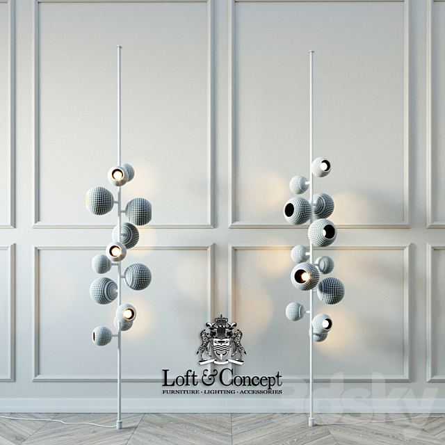 Last night totem floor lamp designed by damien langlois-meurinne in 2013 3DS Max Model - thumbnail 2