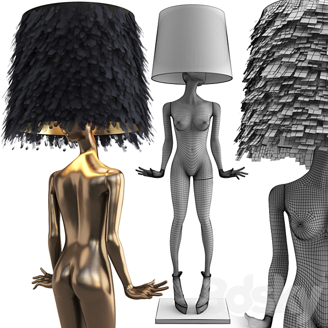 MANNEQUIN FLOOR LAMP FREDERIKA 3DS Max Model - thumbnail 7