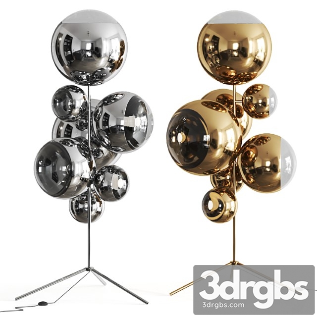 Mirror ball gold stand chandelier by tom dixon floor lamp - thumbnail 1