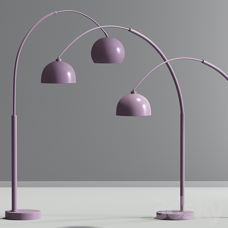 Modern Arc Floor Lamp Set 02 3DS Max - thumbnail 2