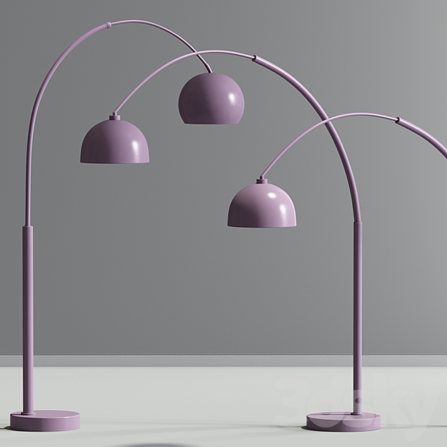 Modern Arc Floor Lamp Set 02 3DSMax File - thumbnail 2