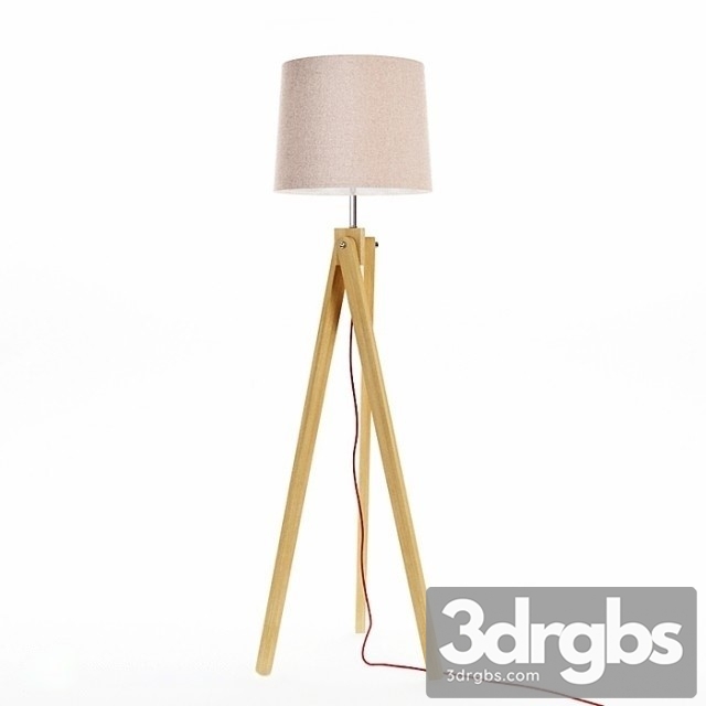 Modern Wooden Floor Lamp 3dsmax Download - thumbnail 1