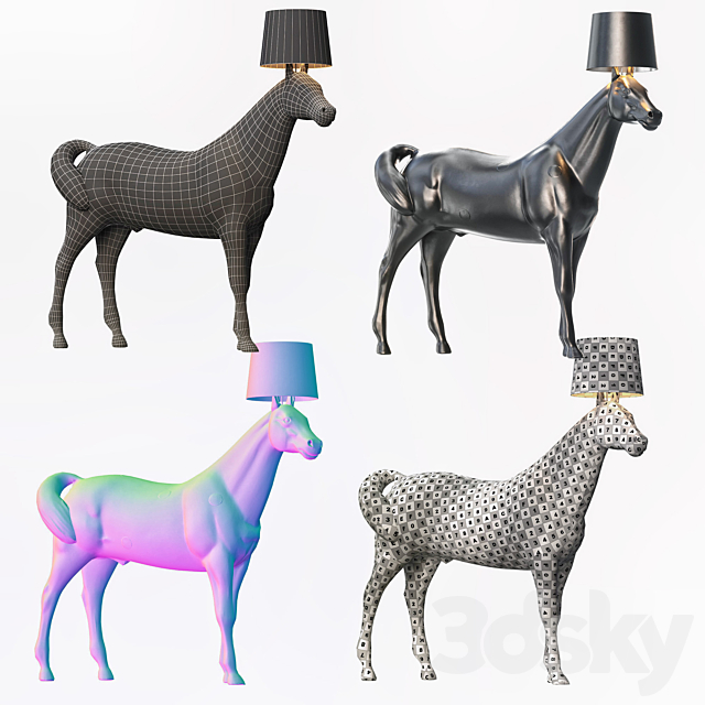 Moooi Horse Lamp Lowpoly + PBR 3DS Max Model - thumbnail 3