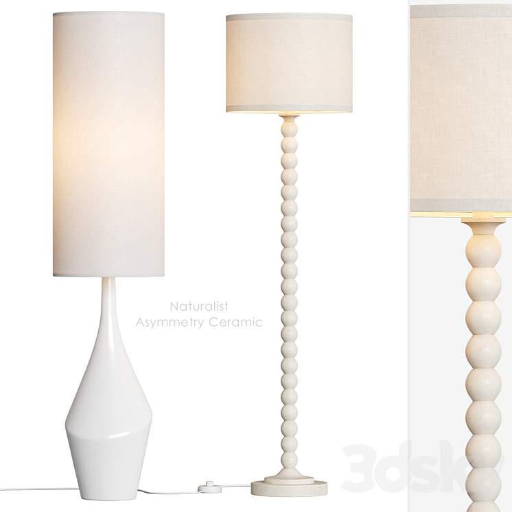 Naturalist Asymmetry Ceramic Floor Lamp West Elm 3DS Max Model - thumbnail 1