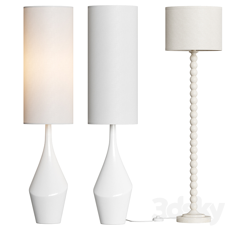 Naturalist Asymmetry Ceramic Floor Lamp West Elm 3DS Max - thumbnail 2