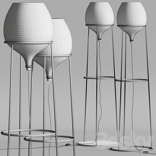 Natuzzi Dami Floor Lamps 3DS Max Model - thumbnail 2