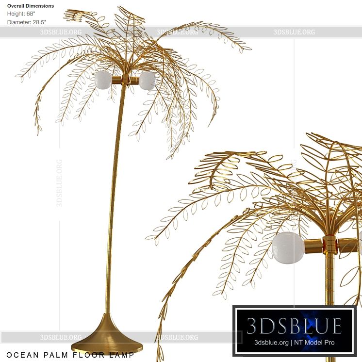 Ocean palm floor lamp 3DS Max - thumbnail 3