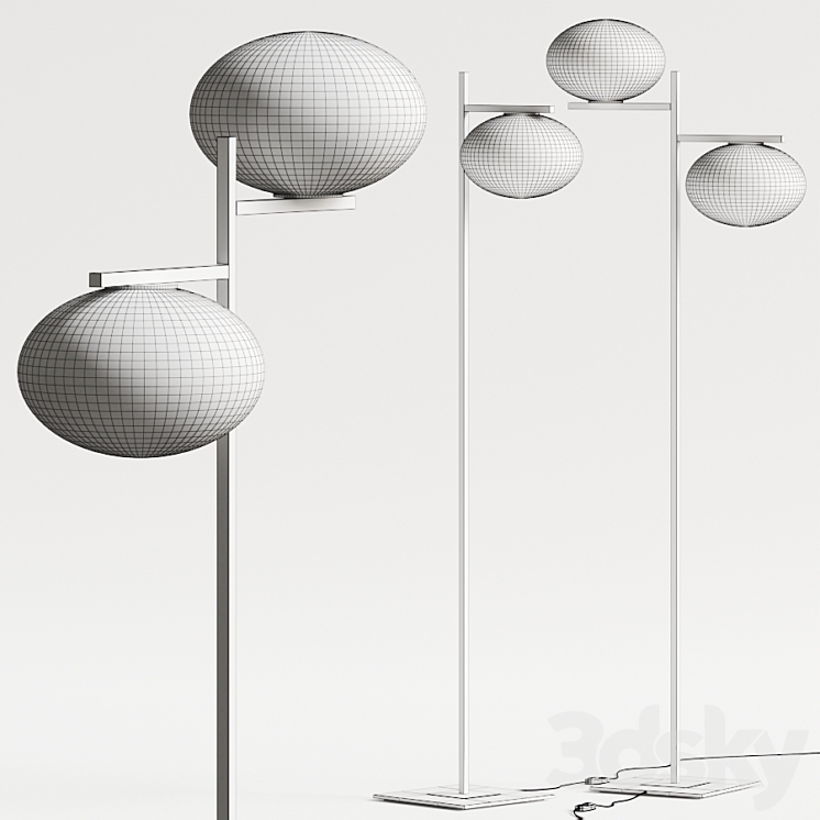 Oluce Alba Floor Lamp 3DS Max Model - thumbnail 2