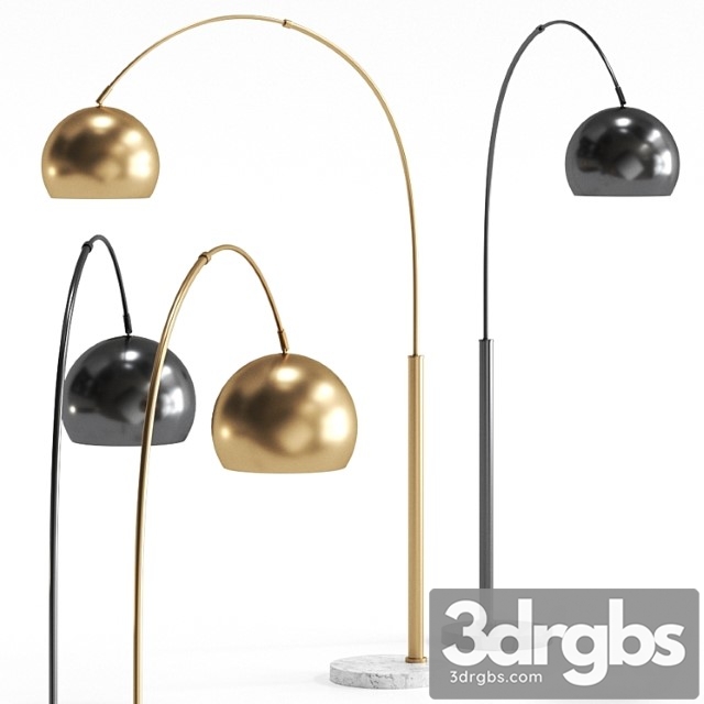 Pacific coast basque gold arc floor lamp by kathy ireland - thumbnail 1