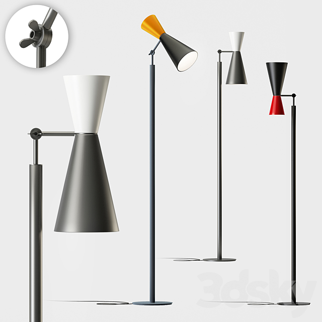 Parliament floor lamp by Le Corbusier 3DSMax File - thumbnail 1