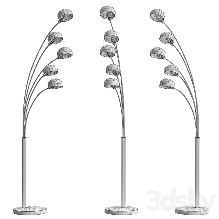 Penbrook Chrome & White Arc Floor Lamp by ELK Home 3DS Max - thumbnail 2