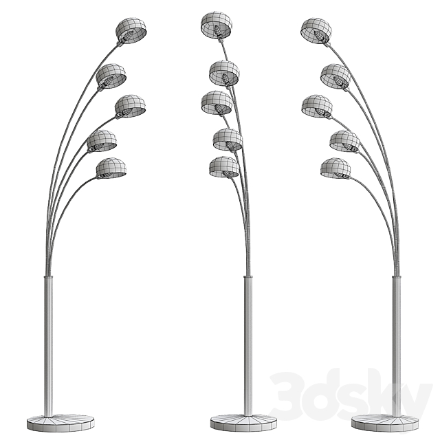 Penbrook Chrome & White Arc Floor Lamp by ELK Home 3DSMax File - thumbnail 2