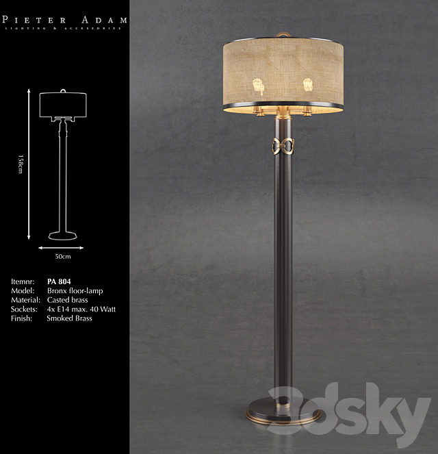 Pieter Adam Bronx Floor-Lamp PA 804 3DSMax File - thumbnail 1