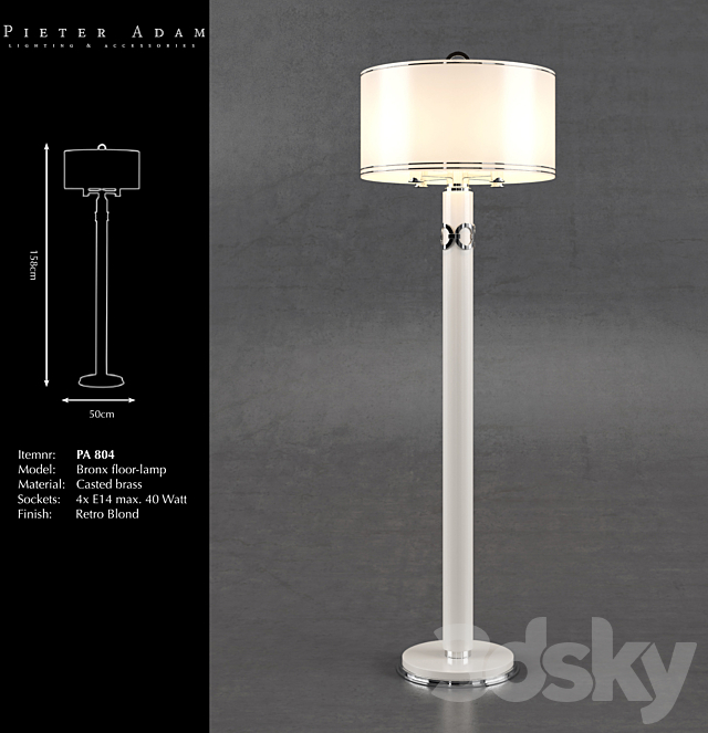 Pieter Adam Bronx Floor-Lamp PA 804 3DSMax File - thumbnail 2