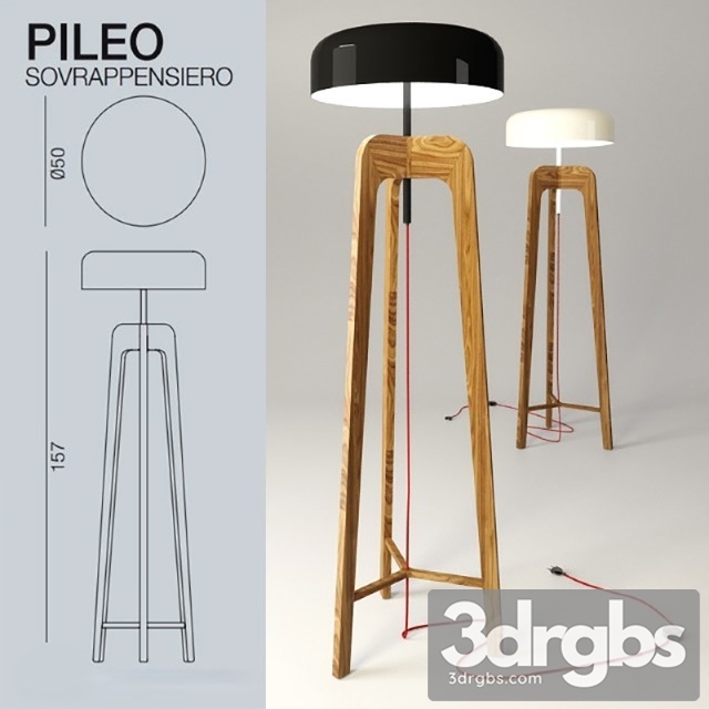 Porada Pileo Alta Floor Lamp Walnut 3dsmax Download - thumbnail 1